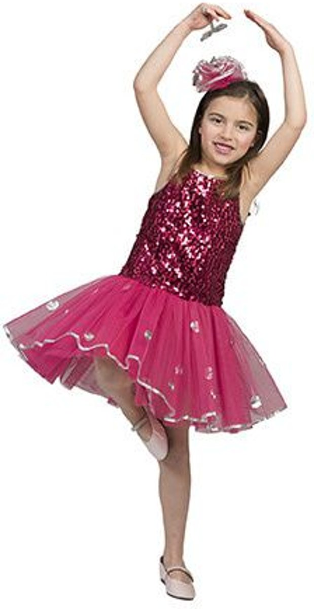 Dans & Entertainment Kostuum | Prima Roze Ballerina | Meisje | Maat 128 | Carnaval kostuum | Verkleedkleding